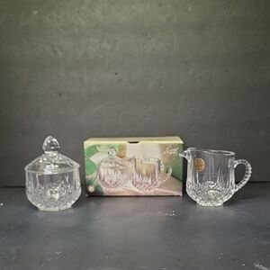 CRISTAL D'ARQUES LONGCHAMP FRANCE CRYSTAL Creamer & Sugar Bowl with Lid
